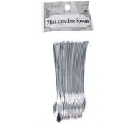 Silver Mini Plastic Spoons 20 Count